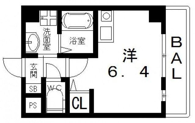 C.REST八尾(ワンルーム/1階)の間取り写真