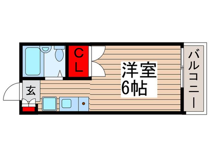 エーデルハイム(ワンルーム/1階)の間取り写真