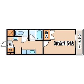 パレドゥ エトワール(1DK/2階)の間取り写真