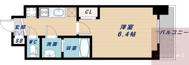 プレサンス新大阪イオリア(1K/6階)の間取り写真
