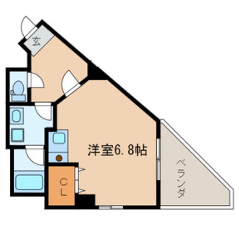 エトワール東水元(ワンルーム/2階)の間取り写真