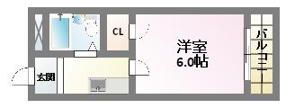 レガーレ駒川(1K/1階)の間取り写真