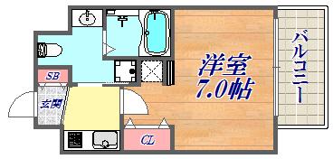 エステムコート三宮駅前Ⅲマジェスティ(1K/10階)の間取り写真
