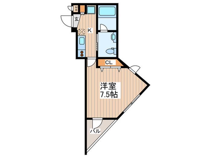 プライムアーバン烏山コート(1K/2階)の間取り写真