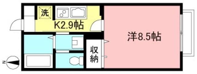 コンフォール(1K/2階)の間取り写真