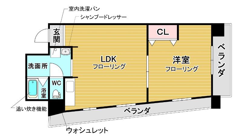 塚本ニューコーポ(1LDK/5階)の間取り写真