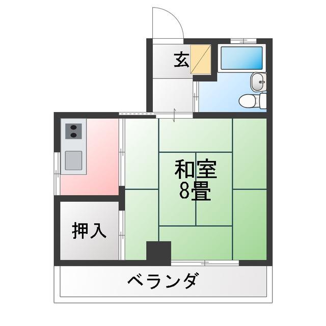 大丸ビル(1DK/4階)の間取り写真