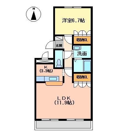 ピアレ・柏木(1LDK/3階)の間取り写真