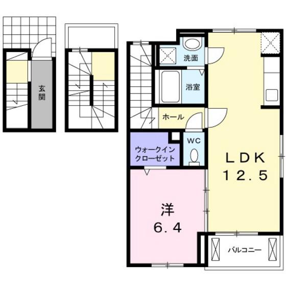ルマン東雲(1LDK/3階)の間取り写真
