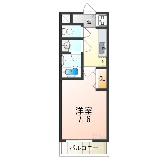 ミーティスルーチェ(1K/2階)の間取り写真
