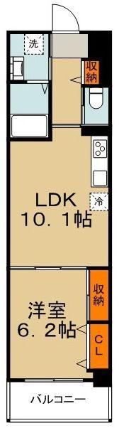 Iランド川崎(1LDK/10階)の間取り写真