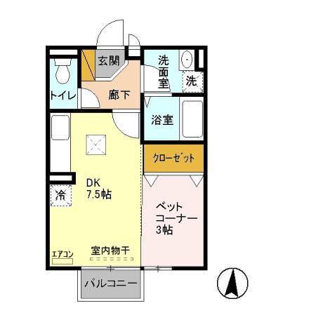 AP-AKI(1DK/1階)の間取り写真