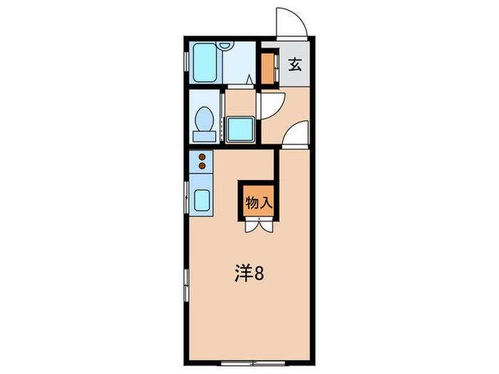 ファーストリバ-(ワンルーム/2階)の間取り写真