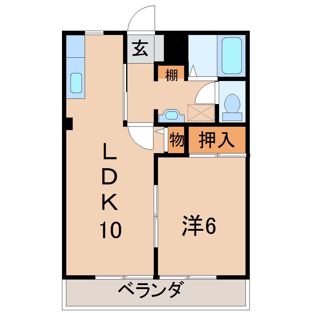 レジオンドヌール(1LDK/2階)の間取り写真