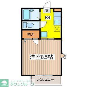 グリーンヴィラ弐番館(1K/1階)の間取り写真
