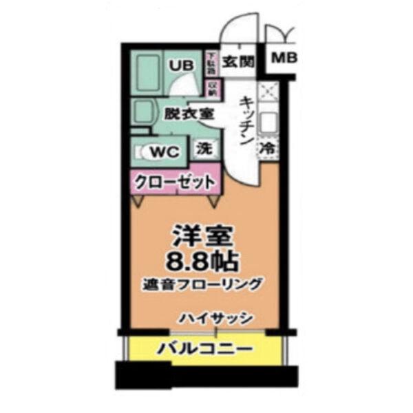 リビングステージ木町通(1K/3階)の間取り写真