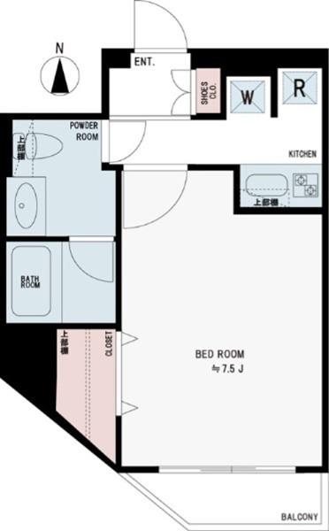 L-FLAT 入谷(1K/3階)の間取り写真