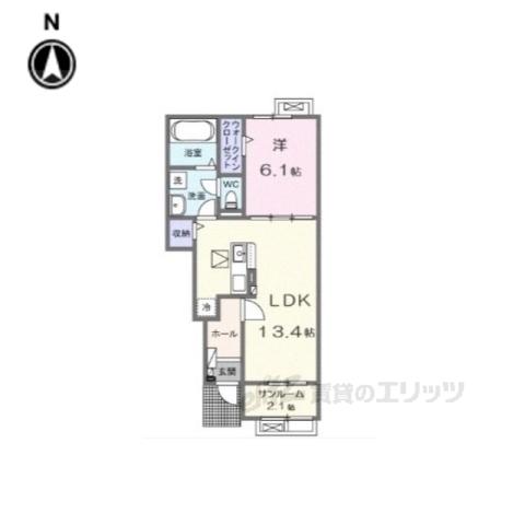 ソレイユ1(2LDK/2階)の間取り写真