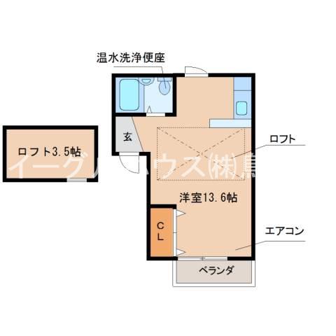 サンハートI(ワンルーム/2階)の間取り写真