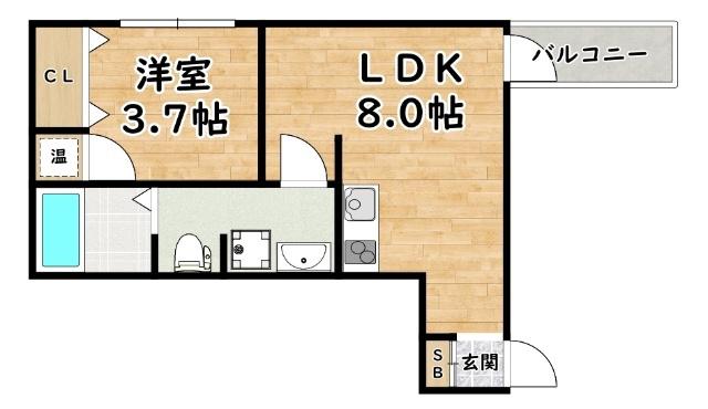 メゾンドF03(1LDK/3階)の間取り写真