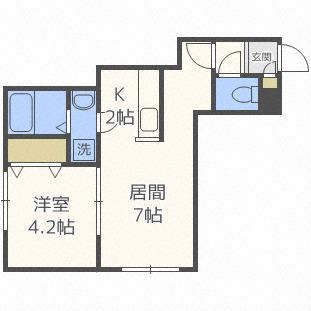 MAHALO(1LDK/2階)の間取り写真