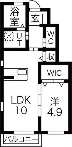 アリエッタ A(1LDK/1階)の間取り写真