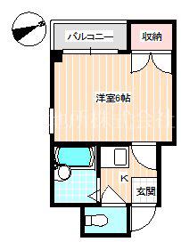おざきビル(1K/5階)の間取り写真