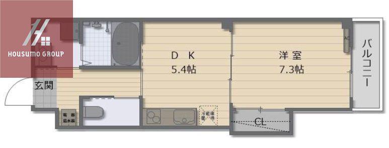 ヴィーブル寺田町II(1DK/2階)の間取り写真