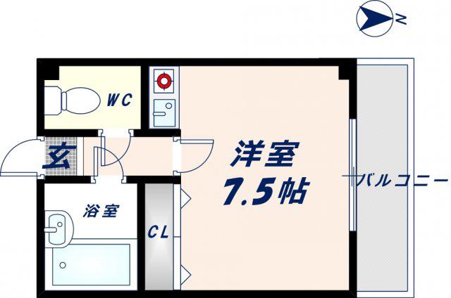 ラスター俊徳(ワンルーム/3階)の間取り写真