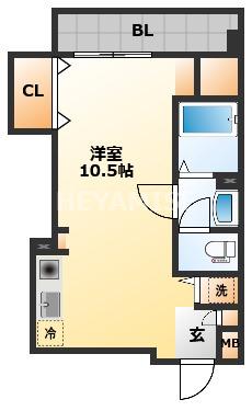 エル・ファーロ金屋町(ワンルーム/2階)の間取り写真