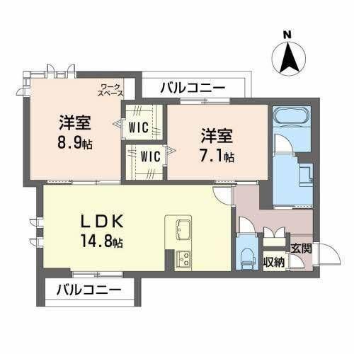シャーロット(2LDK/3階)の間取り写真