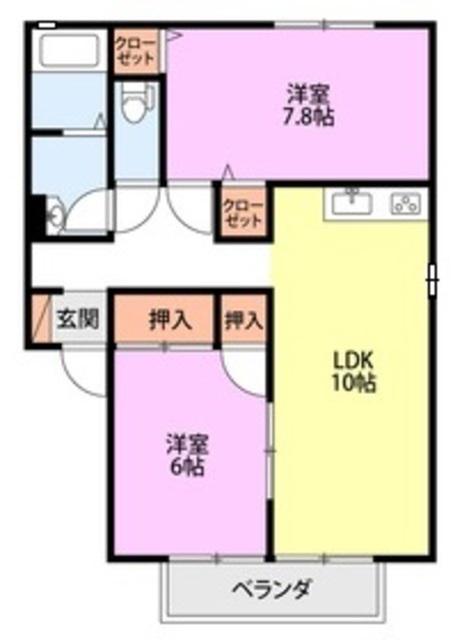 パルティール(2LDK/1階)の間取り写真