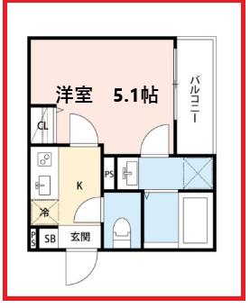 クラスティーネ西尾久(1K/3階)の間取り写真