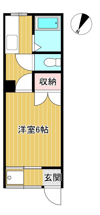 小堀ハイツ(1K/2階)の間取り写真