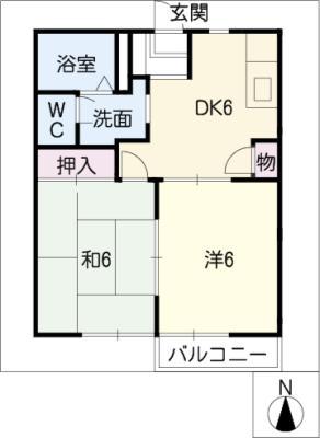 ルミネ丸之内(2DK/2階)の間取り写真