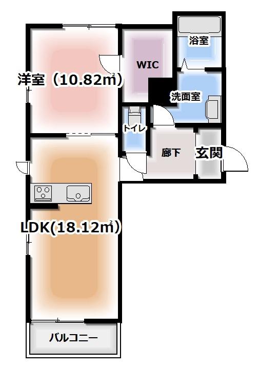 GRAN SPAZIO(1LDK/2階)の間取り写真