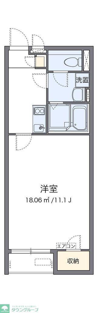 クレイノイヤサカ(1K/1階)の間取り写真
