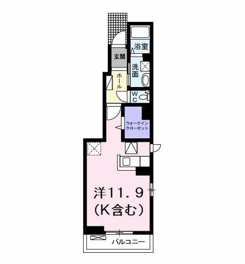 ラフレシール ガーデン(ワンルーム/1階)の間取り写真