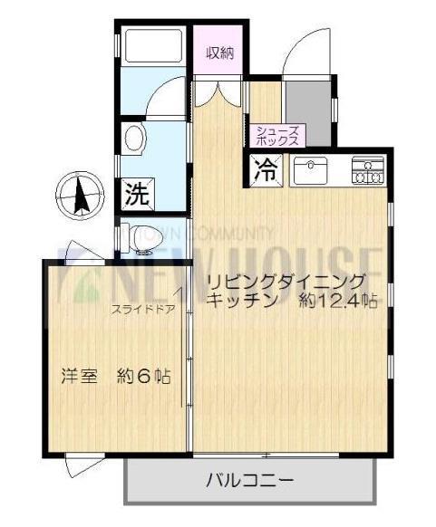 ヴィラ壱番館(1LDK/3階)の間取り写真
