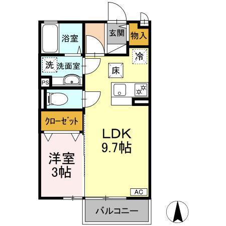 サンクレア I II IIII(1LDK/1階)の間取り写真