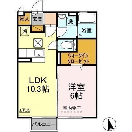 メゾン・ド・グラシャス(1LDK/2階)の間取り写真