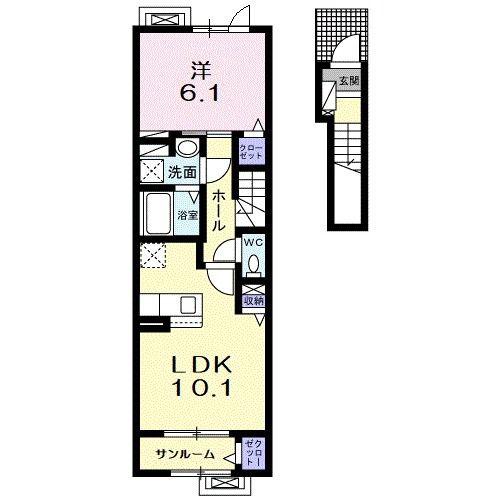エンジェルI(1LDK/2階)の間取り写真