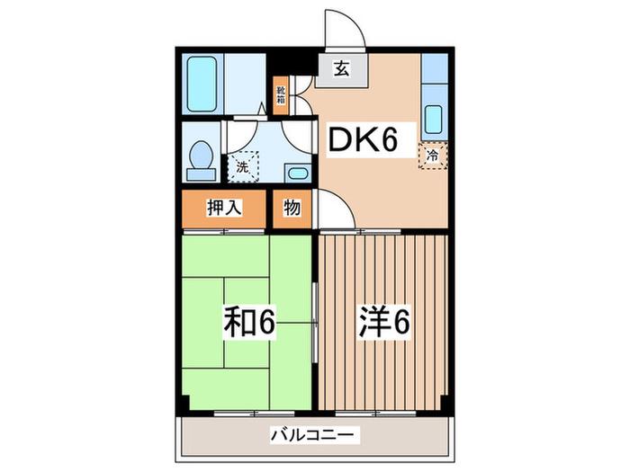 パストラル坂本(2DK/4階)の間取り写真