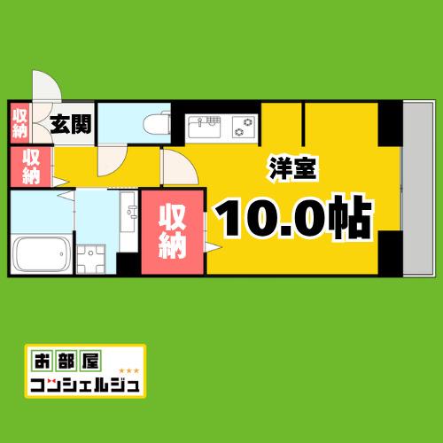 ラフィネ港明(ワンルーム/3階)の間取り写真