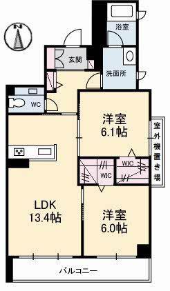センテレオグルース(2LDK/3階)の間取り写真