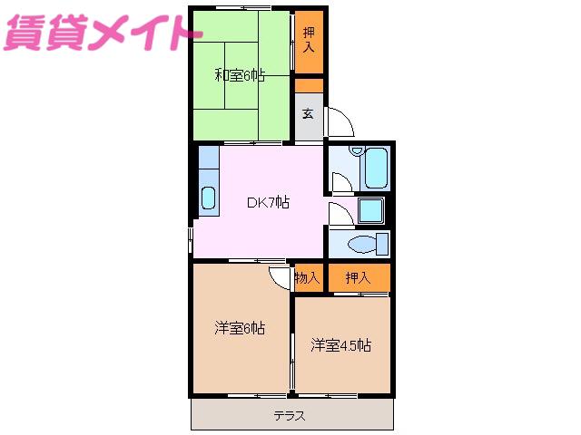 グランドハイツ清水III(3DK/1階)の間取り写真