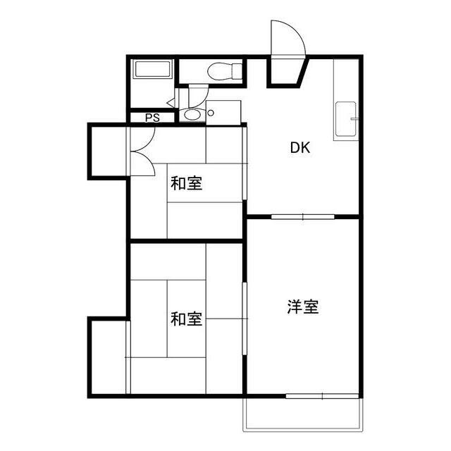 メゾンドールKOSHIO(3DK/2階)の間取り写真