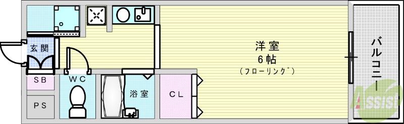 FORESTHILLⅠ(ワンルーム/4階)の間取り写真