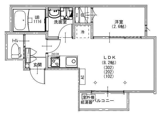 KEIAI RESIDENCE 北上尾V(1LDK/2階)の間取り写真