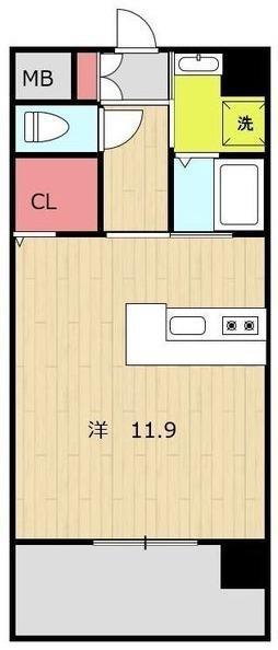 ソラーレ広島(ワンルーム/2階)の間取り写真